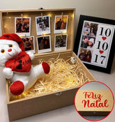 Cesta Simples Urso Natalino + Quadro