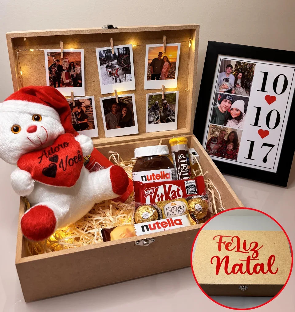 Cesta Premium Urso Natalino + Quadro