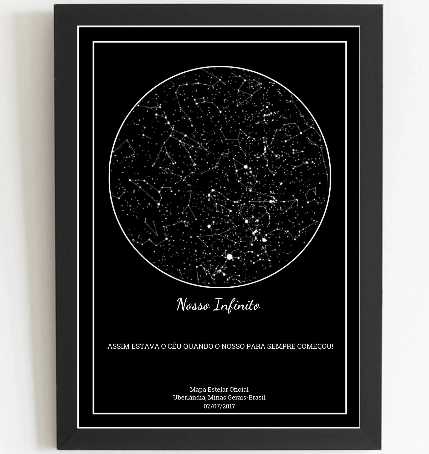 Mapa Estelar Preto - Arte Digital